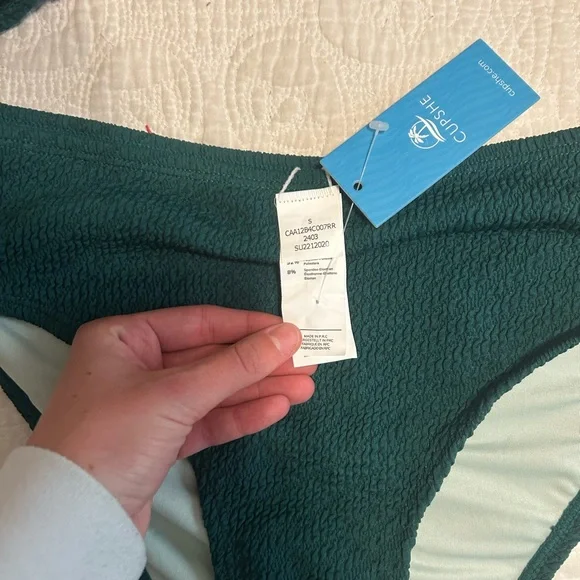 Cupshe Teal Textured Bikini Set - Picture 4 of 4